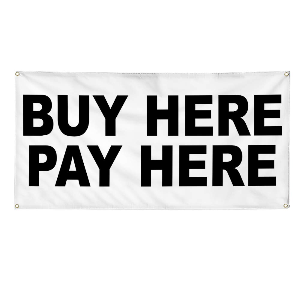 Durable Vinyl Banner 48x96 Inches - Weatherproof Outdoor Business Sign with 8 Grommets | Buy Here Pay Later | Perfect for Storefronts, Events & Construction Sites