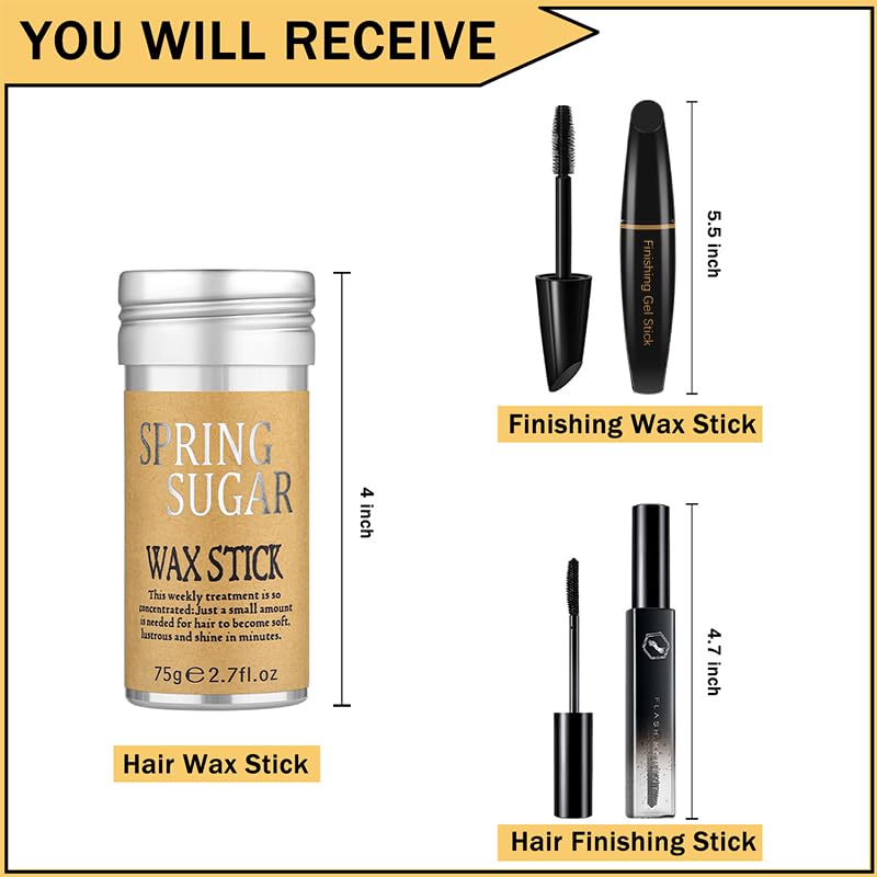 Professional Hair Wax Stick, Finishing Stick & Gel Stick Set - Strong Hold Styling Products for Women | Control Flyaways & Create Sleek Hairstyles | Perfect for Daily Styling, Special Occasions & Salon-Quality Looks