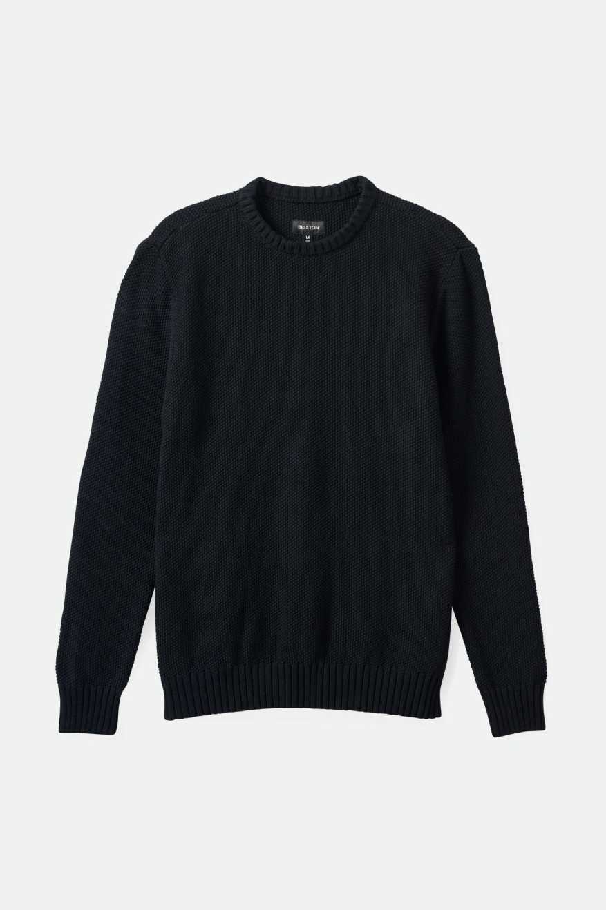 Jacques Waffle Knit Sweater for Women - Soft & Cozy Black Pullover - Perfect for Fall & Winter Outfits, Casual Wear & Layering