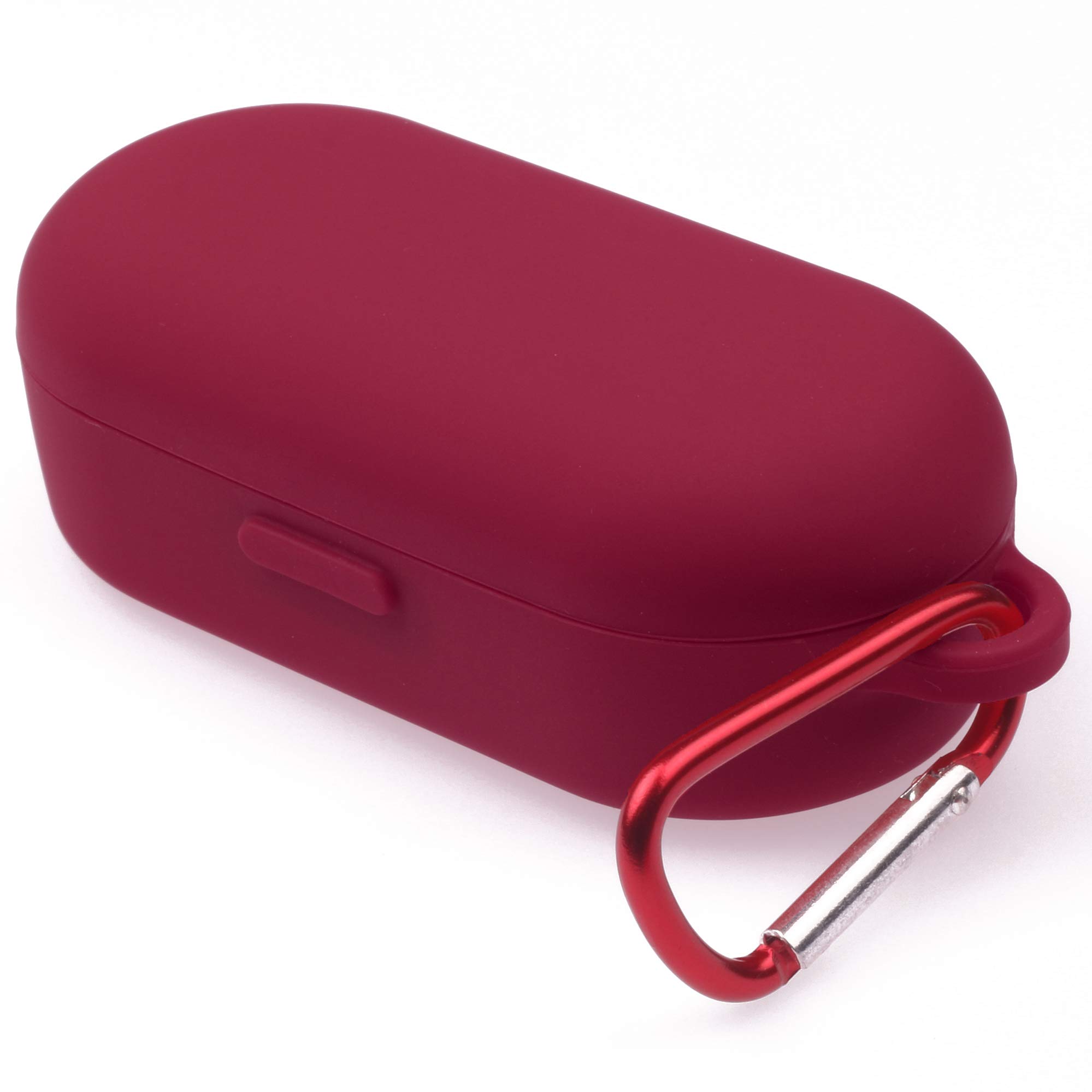 Bose Sport Earbuds Silicone Case Cover - Washable & Portable Headphone Accessory with Carabiner Clip (Wine Red) - Perfect for Gym, Travel, and Outdoor Activities