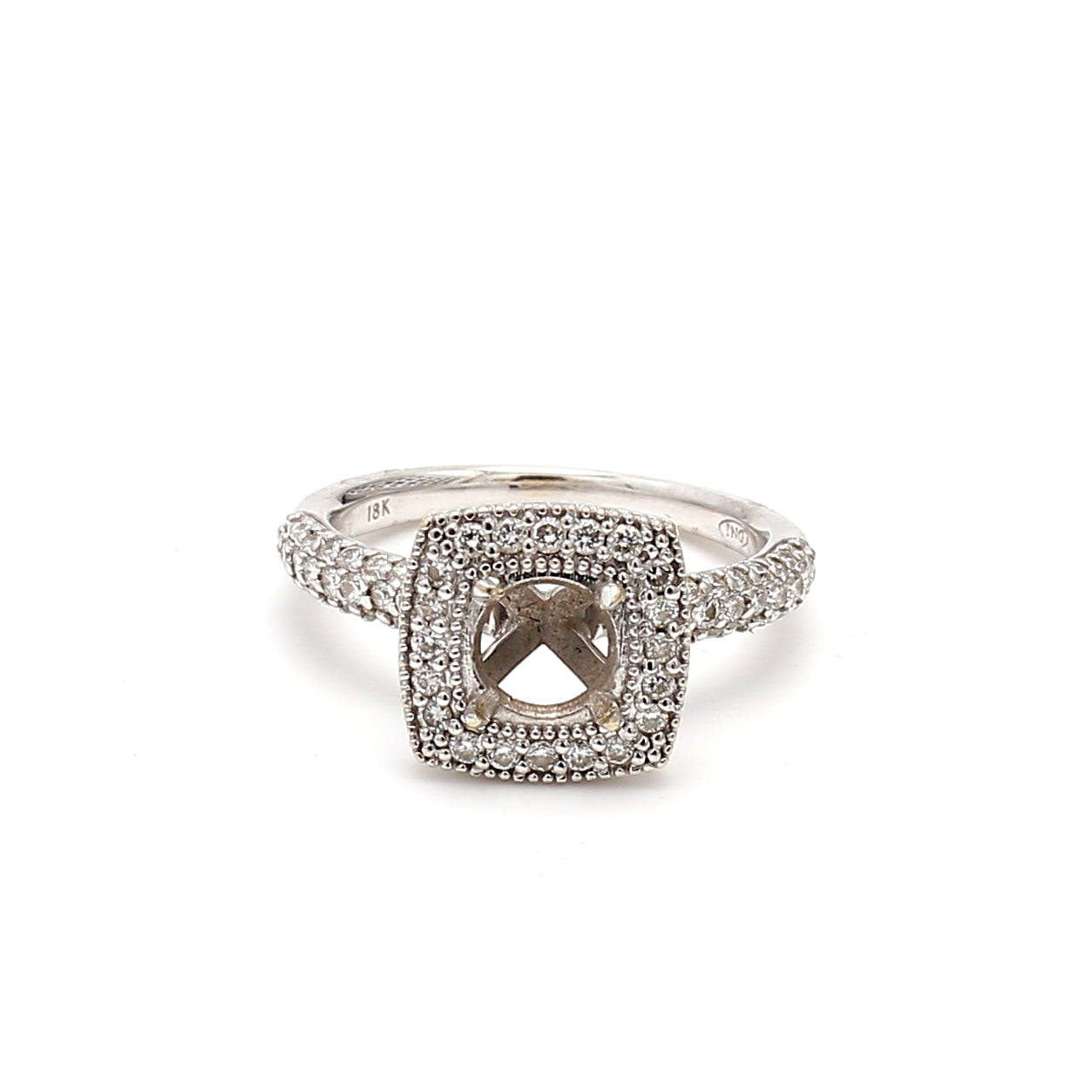 0.34 Carat Round Brilliant F SI1 Diamond Engagement Ring in 18K White Gold Semi Mount Setting - Perfect for Proposals, Anniversaries & Bridal Jewelry