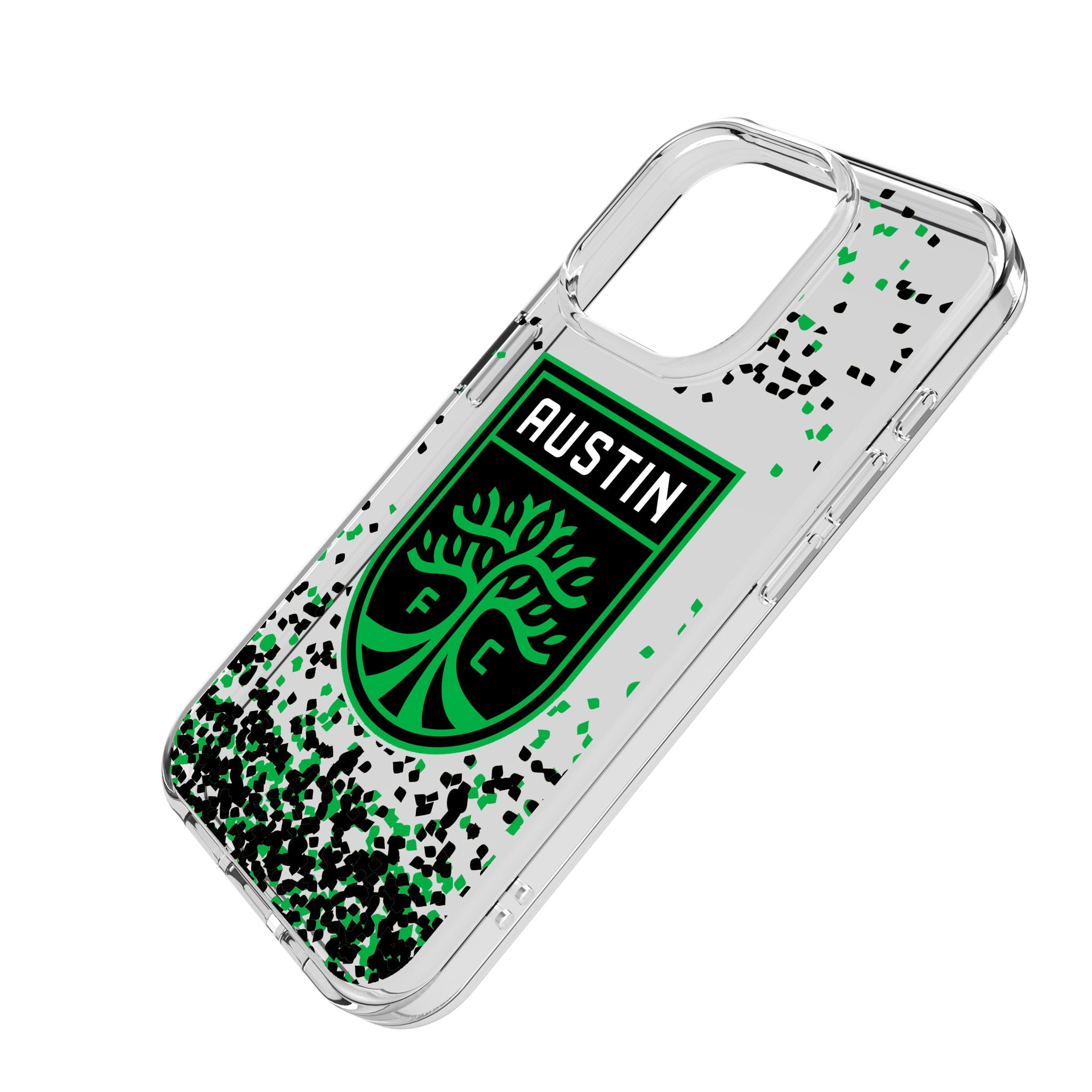 Austin FC Confetti Clear Phone Case for Apple iPhone 15/14/13/12/11 - Shatterproof Protective Cover with Team Logo - Perfect for Soccer Fans & Game Day Accessories