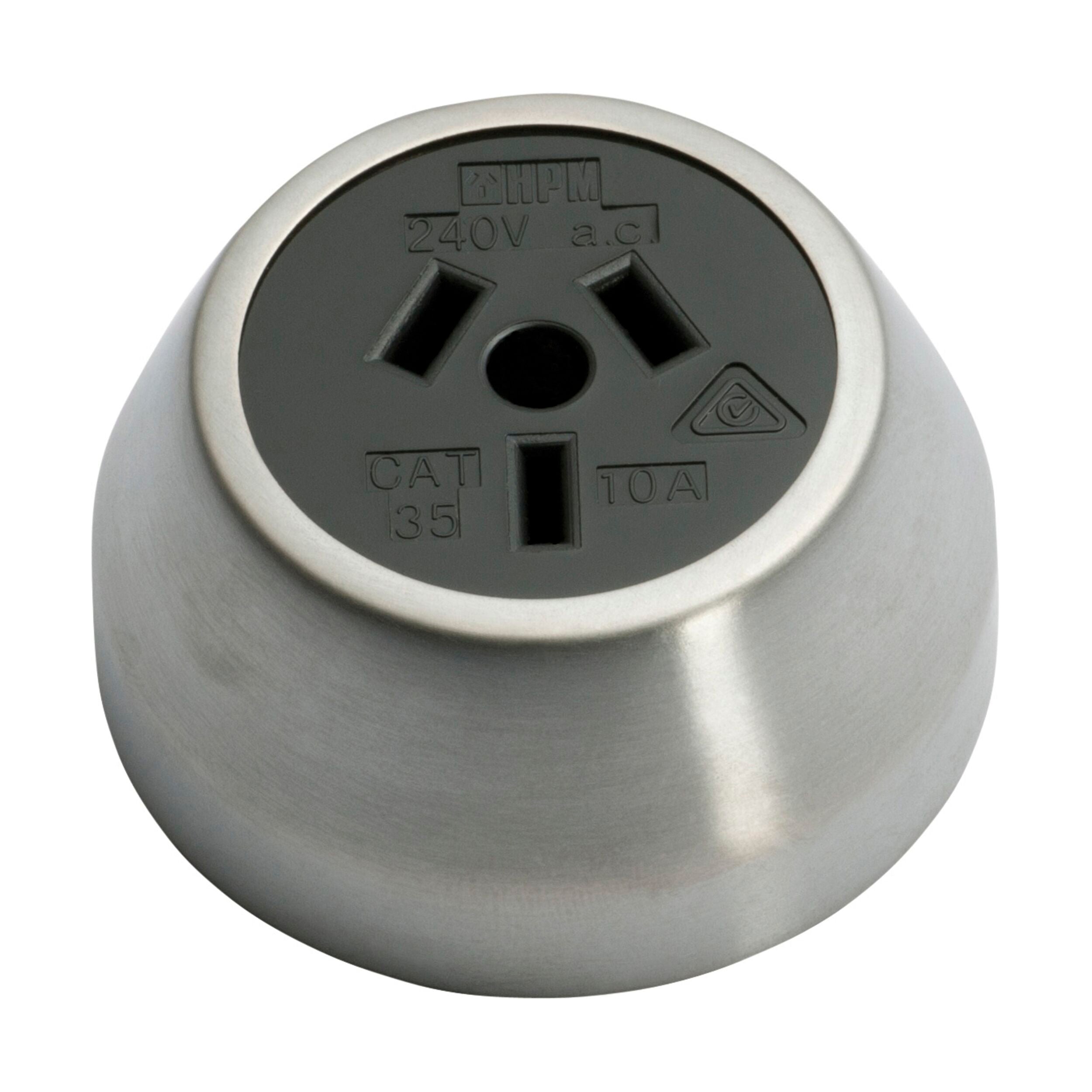 5534 Socket Federation Black Mechanism Satin Chrome D60xP29mm - Heavy Duty Electrical Connector for Industrial Equipment & Machinery Installation