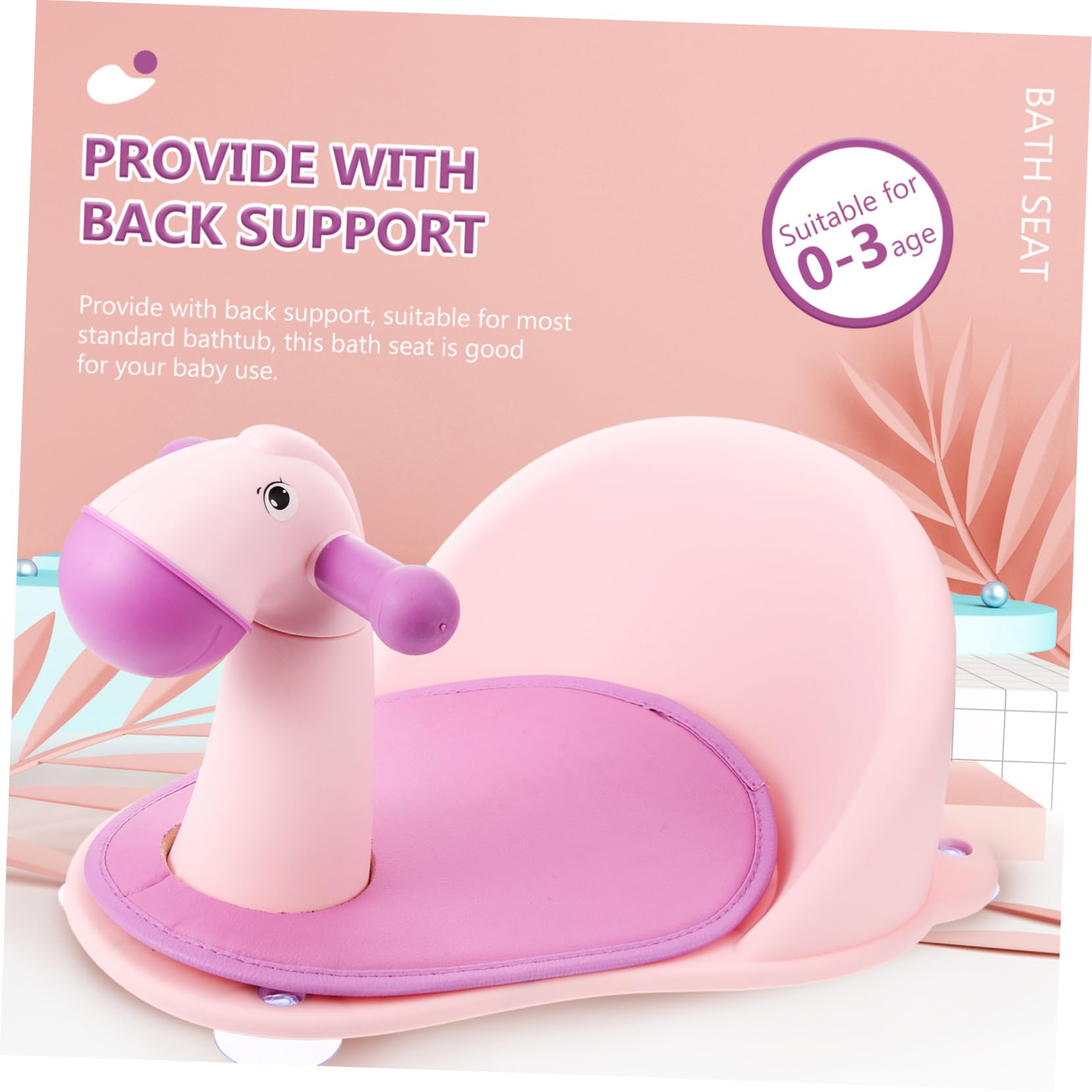 SHOWERORO Baby Bath Seat - Non-Slip Bathtub Chair for Toddlers & Kids, PP Plastic Shower Chair with Safety Backrest - Perfect for Bath Time Safety & Comfort