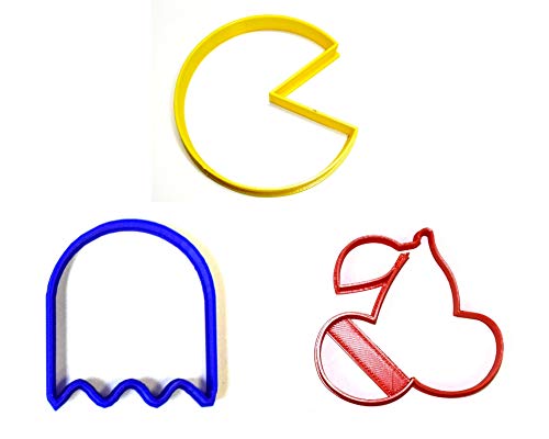 PACMAN-Inspired 3-Piece Ghost Cookie Cutter Set PR1074 - Perfect for Halloween Baking, Video Game Themed Parties & Retro Gaming Decor