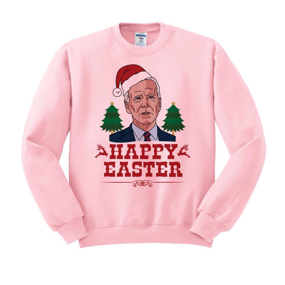 Biden Happy Easter Christmas Sweatshirt - Funny Political Unisex Pullover - Perfect for Holiday Parties & Festive Gatherings