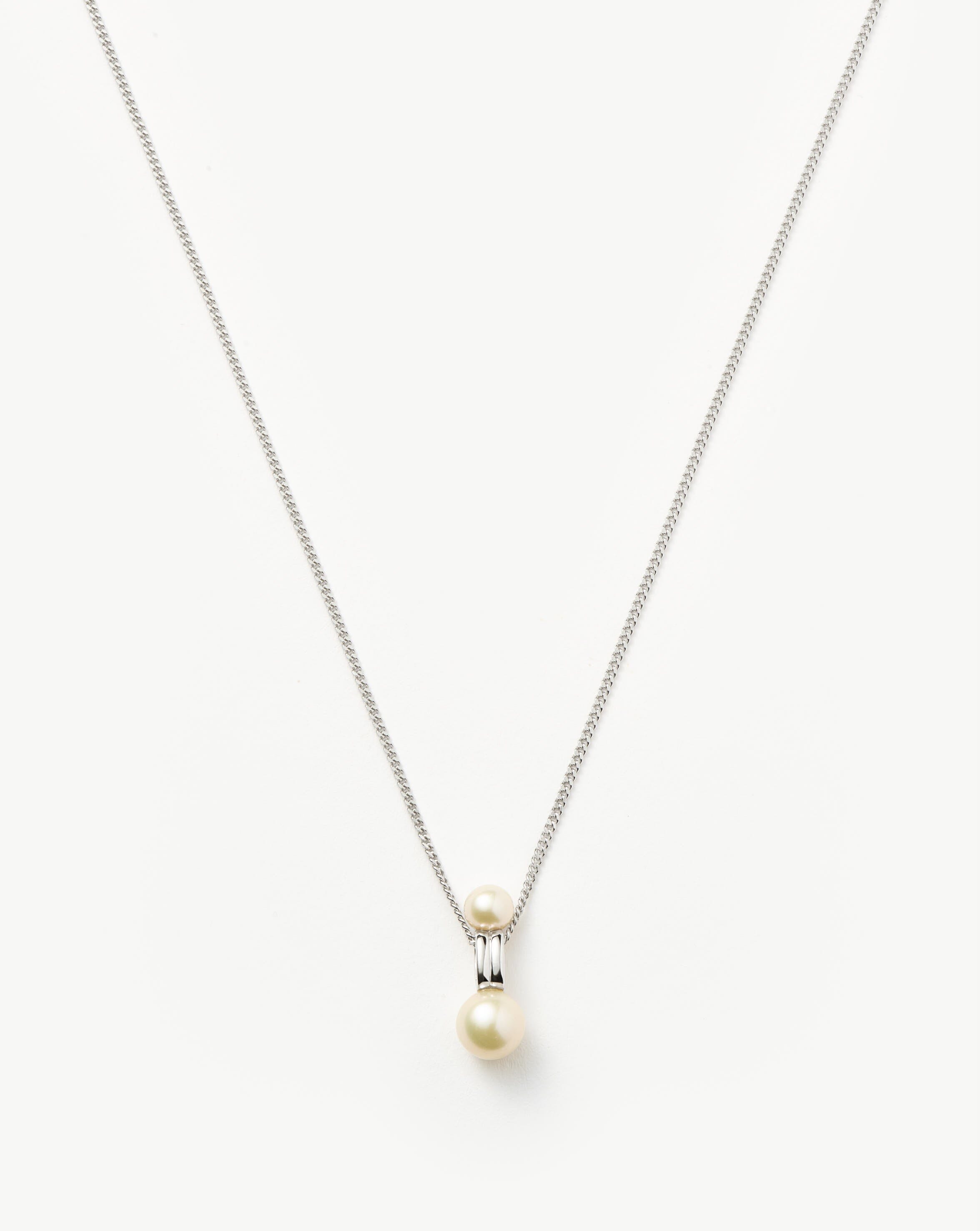 Pearl Ridge Pendant Chain Necklace - Sterling Silver with Genuine Pearl | Elegant Jewelry for Women, Perfect Gift for Birthday, Anniversary & Special Occasions
