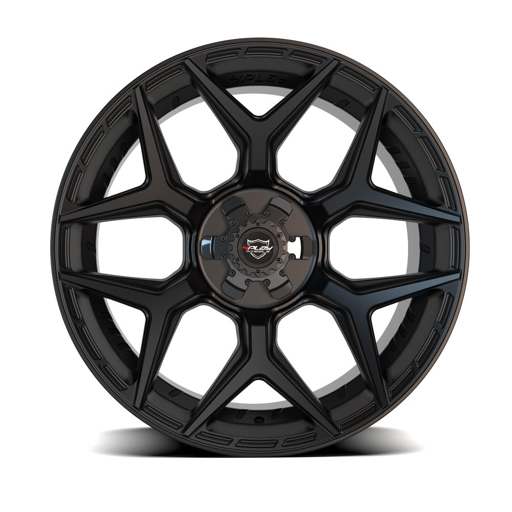 4Play Gen3 4P06 Matte Black 22x9.0 +12 6x139.7/6x135mm 106.1mm Wheels - Perfect for Off-Road Trucks, SUVs & Jeeps - Durable Alloy Rims for Adventure & Daily Driving