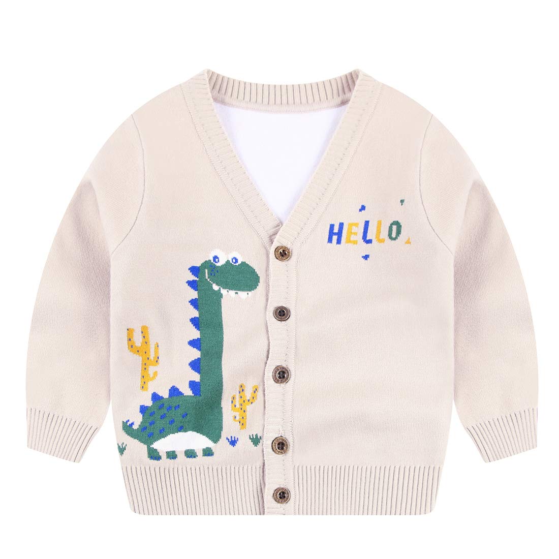 Happy Cherry Boys & Girls Open Front Long Sleeve Knit Cardigan Sweater - Soft Casual Button-Up Blouse for Kids - Perfect for School, Playdates & Family Outings