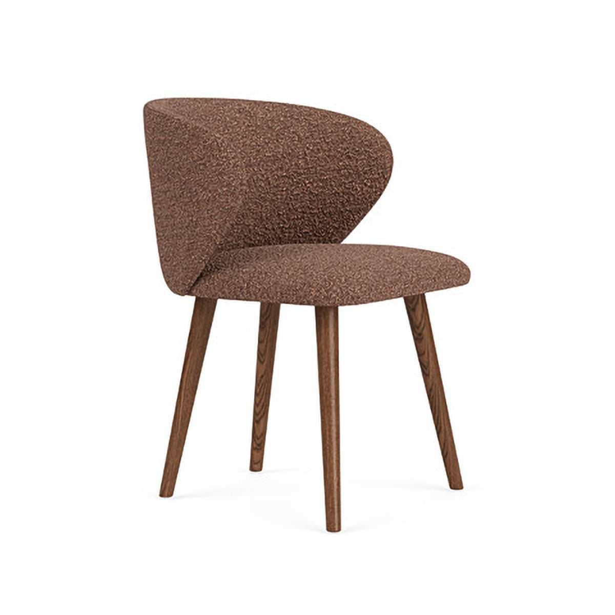 Ellie Boucle Dining Chair - Modern Upholstered Accent Chair for Kitchen, Dining Room, or Office - Soft Textured Fabric & Sturdy Wooden Legs - Perfect for Home Decor & Entertaining