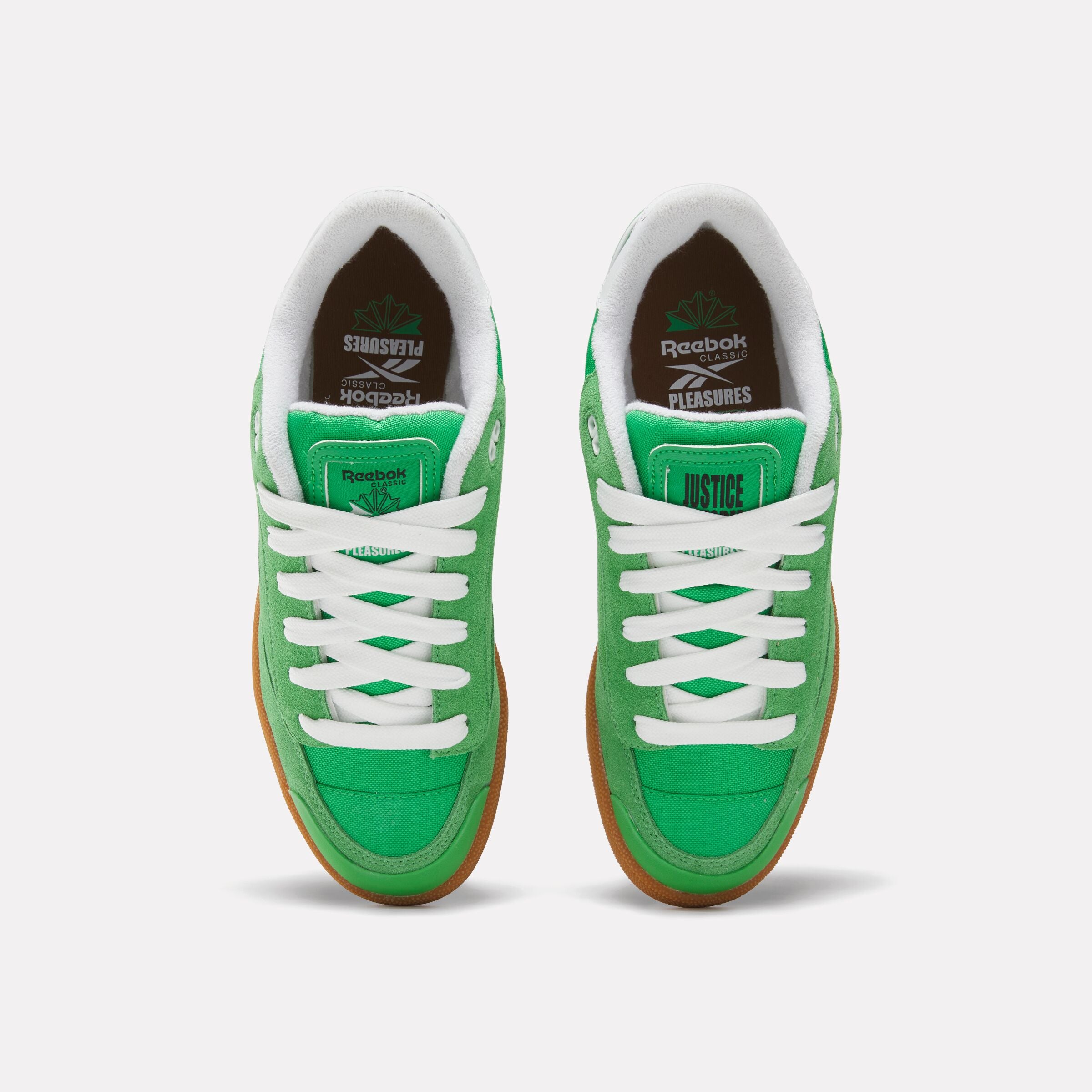 Reebok X Pleasures Club C Sneakers - Sport Green, Green & White - Men's Casual Shoes for Walking, Running & Streetwear Fashion