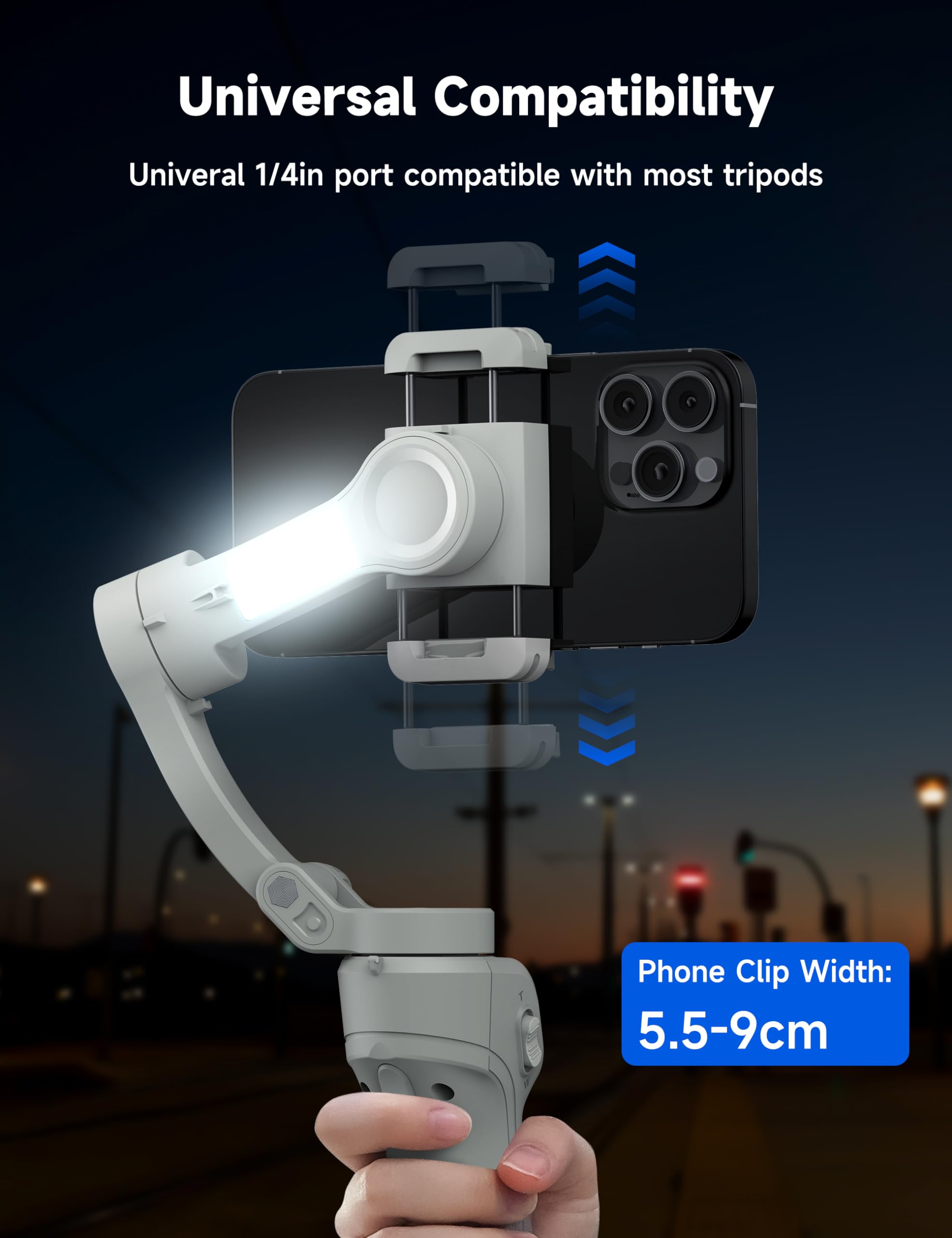 3-Axis Smartphone Gimbal Stabilizer with Face/Object Tracking - Portable Foldable Vlogging Stabilizer for iPhone 15/14/13/12 & Android - Perfect for YouTube, TikTok, Live Streaming & Travel Videos