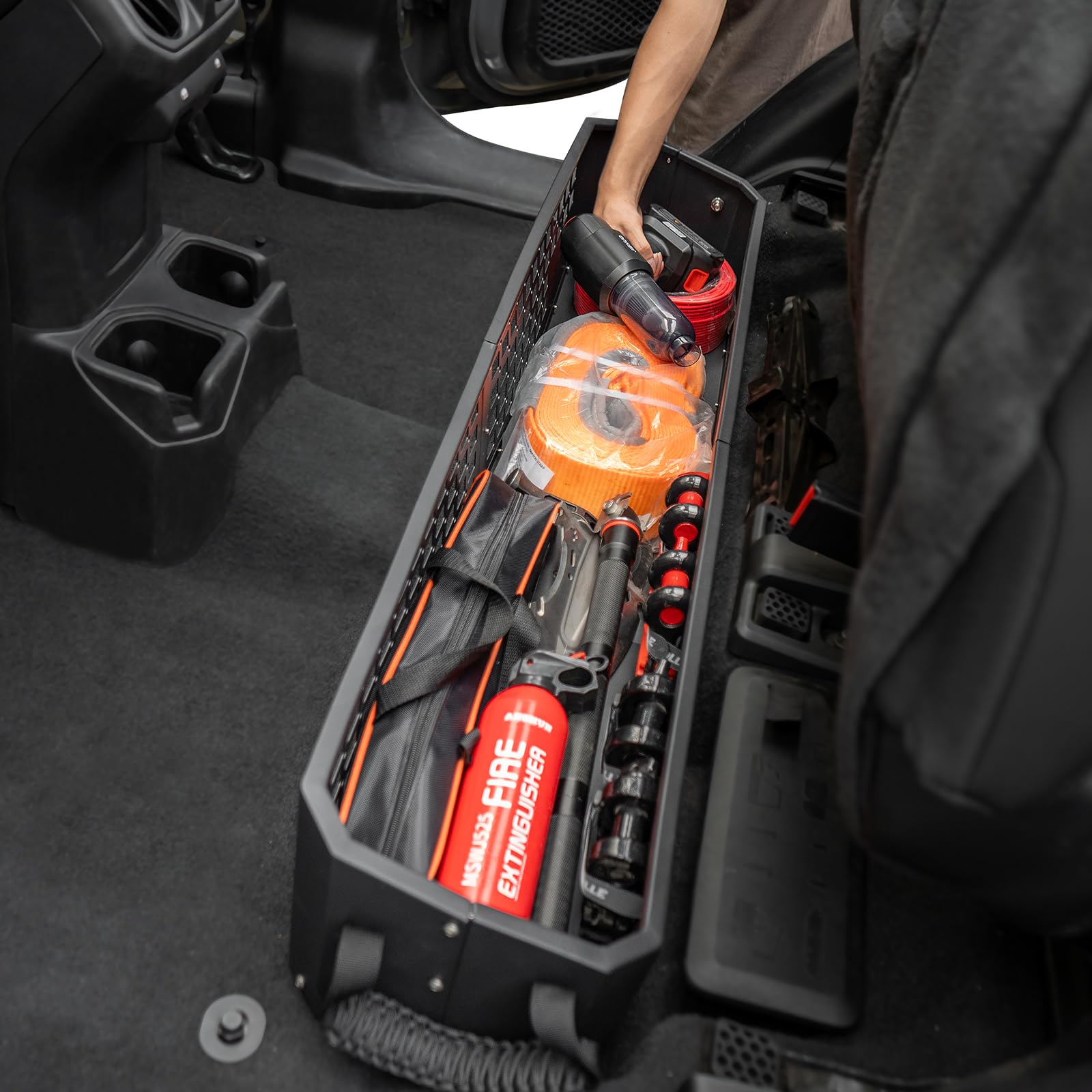 Jeep Gladiator JT Under Seat Storage Organizer (2020-2024) | Durable Underseat Storage Box for Jeep Accessories | Perfect for Tools, Emergency Kits & Off-Road Gear Organization