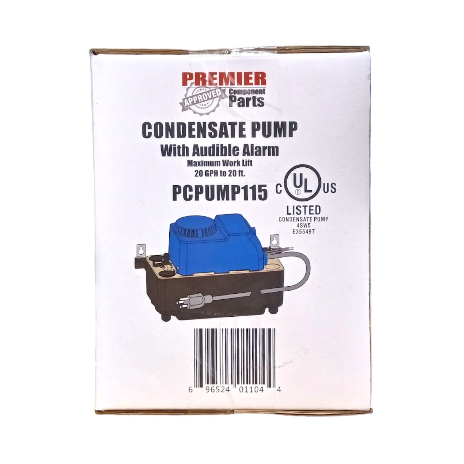PCPUMP115 20' High Lift Condensate Pump with Loud Audible Alarm - Ideal for HVAC, Dehumidifiers, and Water Removal in Basements or Crawl Spaces