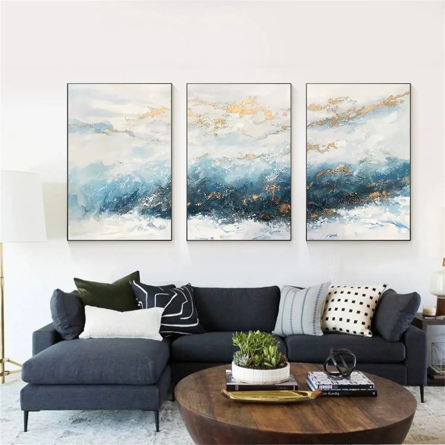 Abstract Painting Set of 3 - Modern Canvas Wall Art #AB229 | Perfect for Living Room, Bedroom & Office Decor