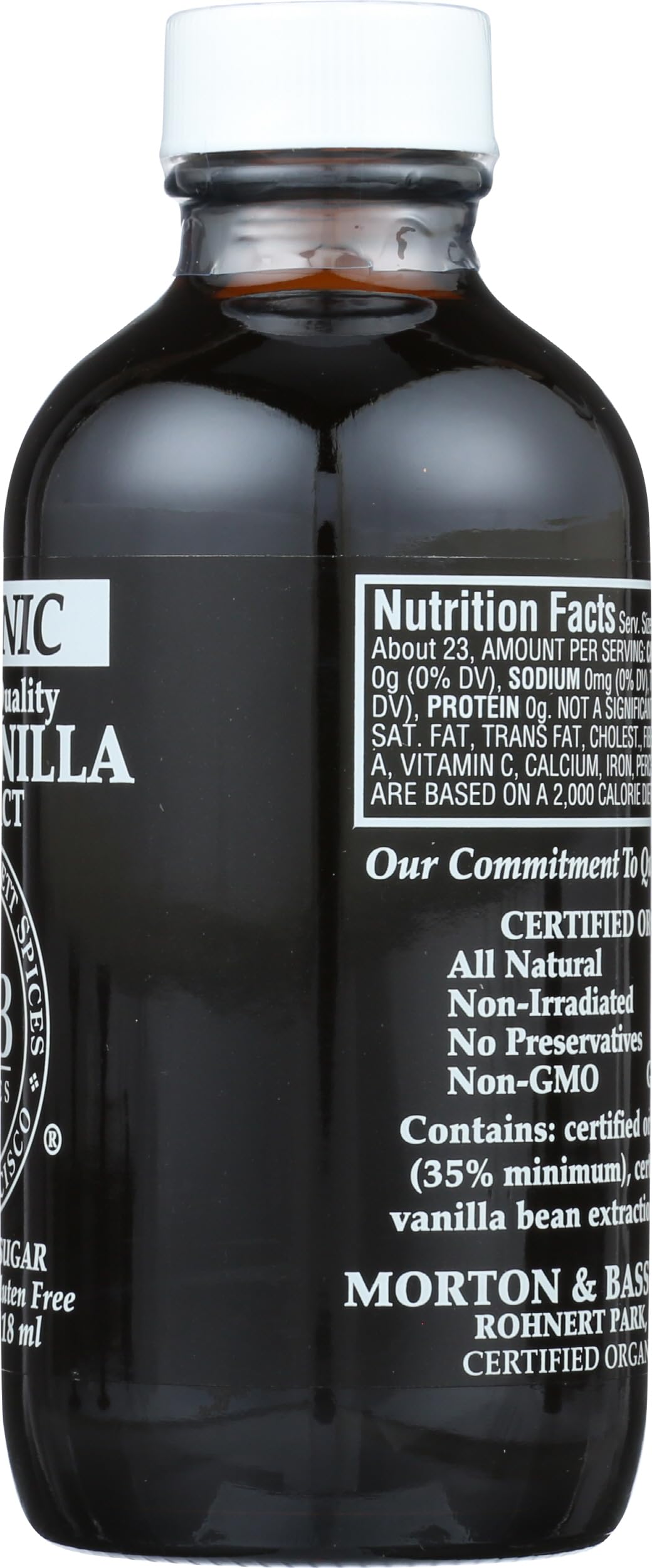 Organic Vanilla Extract 4 oz by Morton & Basset | Pure, Natural & USDA Certified | Perfect for Baking, Desserts & Homemade Ice Cream