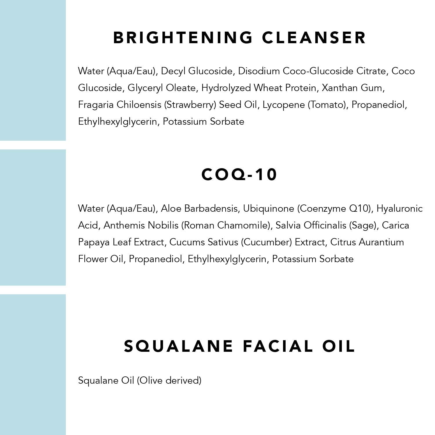 Indie Lee Cleanse, Tone & Hydrate Skincare Set - Brightening Facial Cleanser, CoQ10 Toner & Squalane Facial Oil - Clean Beauty Routine for Glowing Skin - Full Size Skincare Products for Daily Use & Travel