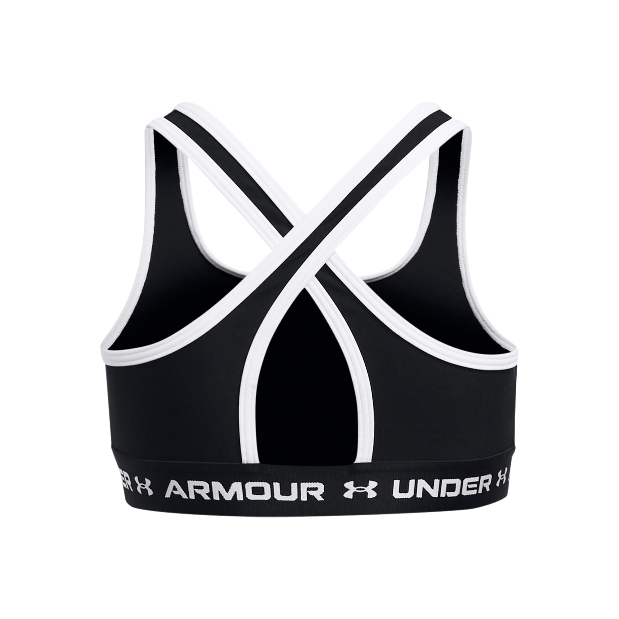 Under Armour Girls' Crossback Mid Sports Bra - Breathable Workout Top for Running, Yoga & Gym - Comfortable Support for Active Teens