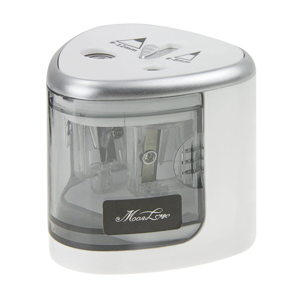 Electric Pencil Sharpener - Battery Operated Automatic Pencil Sharpener for Kids, Adults & Artists - Silver Office Pencil Cutter (Batteries Not Included) | Perfect for School, Office, Art Studio & Home Use