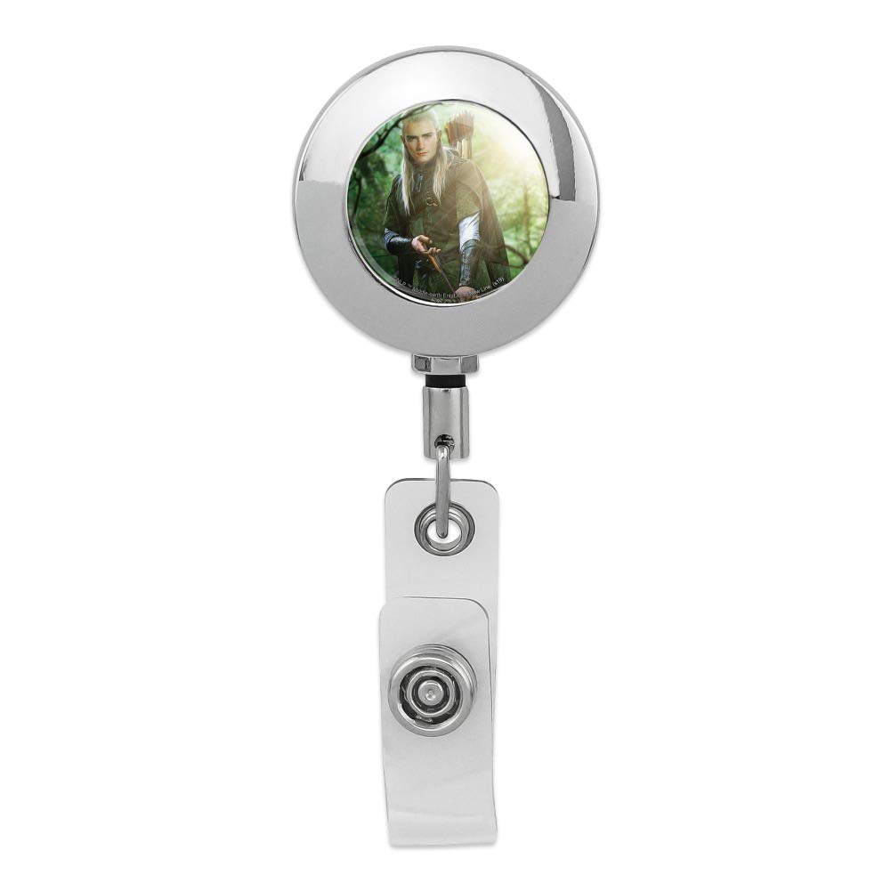 LOTR Legolas Metal ID Badge Clip - Retractable Reel for Work & Cosplay