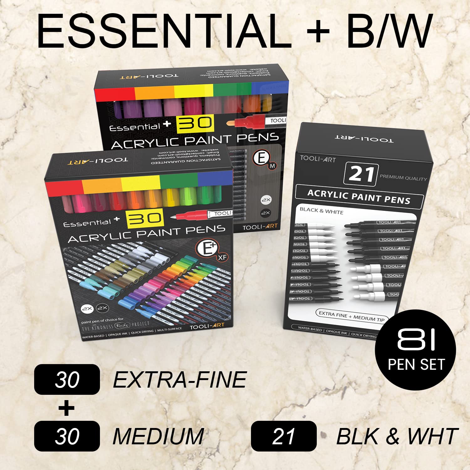 81 Acrylic Paint Pens Set - Extra Fine & Medium Tip Markers for Rock Painting, Canvas, Glass, Mugs, Scrapbooking & Fabric | Non-Toxic, Quick-Drying Art Supplies | Perfect for DIY Crafts, Home Decor & Gift Personalization