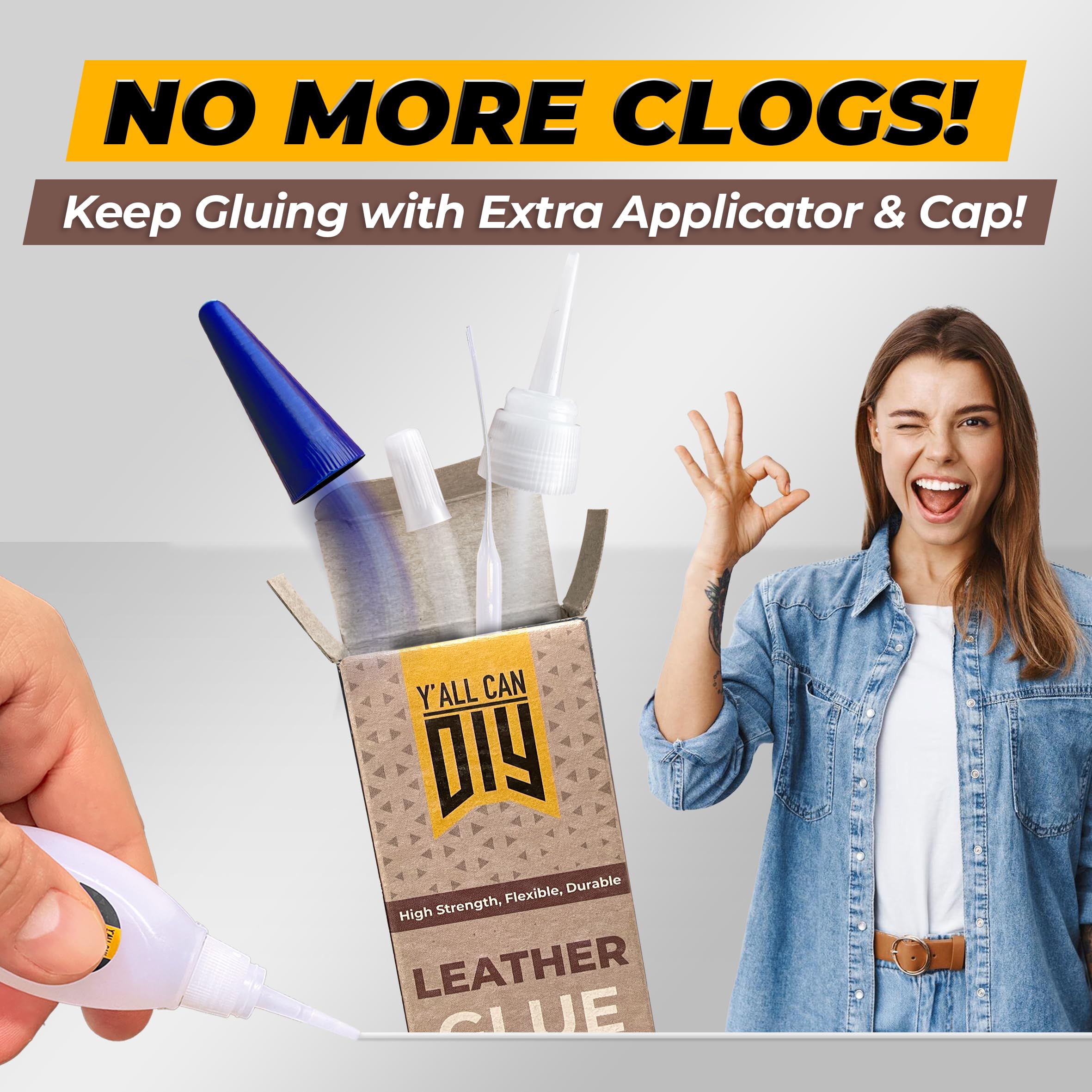Y'allCanDiy Super Glue for Leather Repair - Heavy Duty Waterproof Cyanoacrylate Adhesive for Purses, Sofas, Furniture & Leathercraft | Perfect for Upholstery, Shoe Repair & DIY Projects