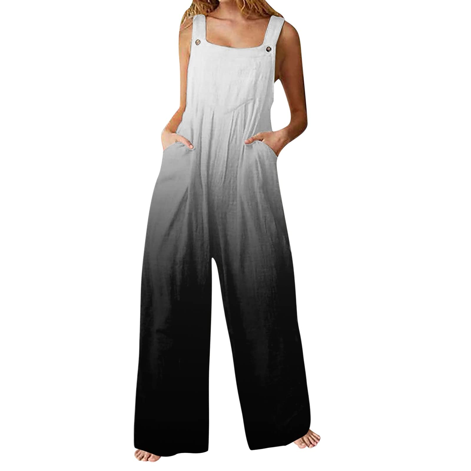Boho Sleeveless Jumpsuit for Women - Summer Casual Romper with Pockets | Beach & Travel Outfit