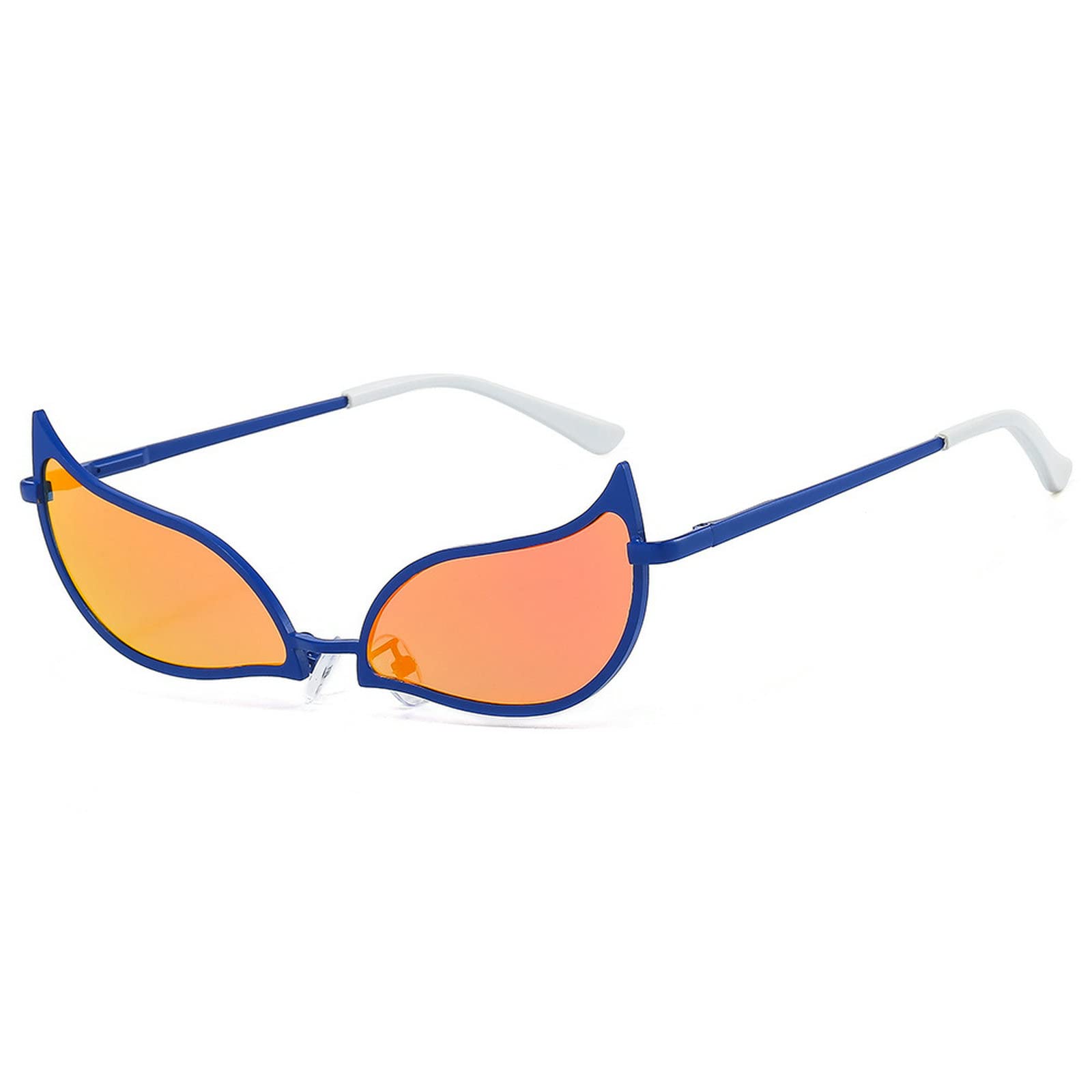 Trendy Cat Eye Sunglasses for Women & Men - Funky Colorful Flame UV Protection Shades - Perfect for Halloween Party, Disco Night & Festival Outfits