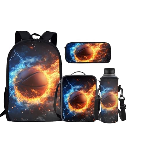 Fire Basketball With Lighting Printedd