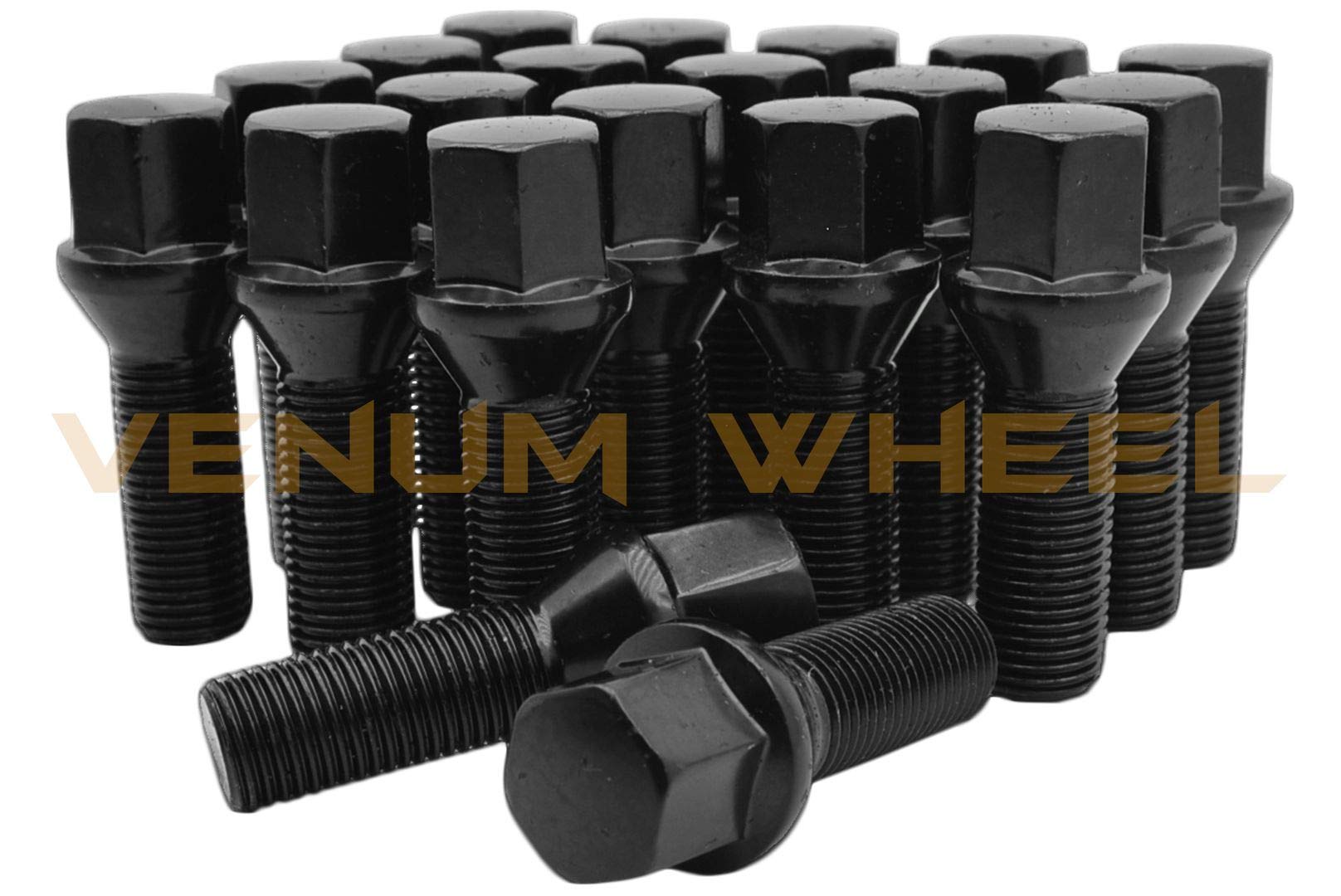 Venum 20pcs M14x1.25 Black Lug Bolts for BMW F/G Series - Perfect for Wheel Upgrades
