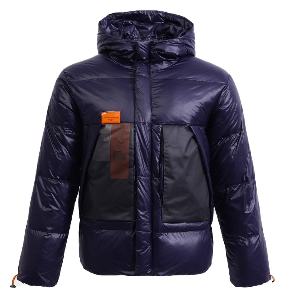 Men's Warm Goose Down Hooded Jacket - Waterproof for Winter Outdoor