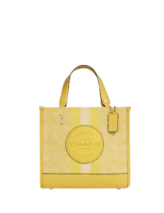 Coach Dempsey Tote 22 - Signature Jacquard with Stripe & Coach Patch - Stylish Crossbody Bag for Women - Perfect for Work, Travel & Everyday Use
