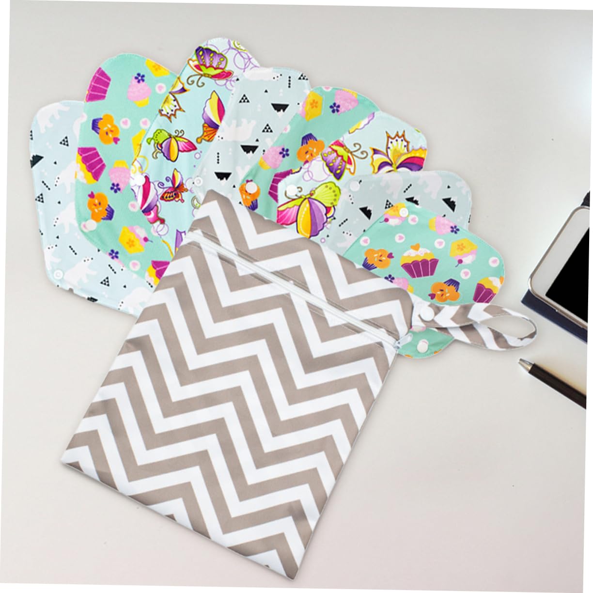 12 Pack Hanging Diaper Storage Bags - Portable PVC Wipes & Makeup Organizer for Baby Care, Travel, and Home Organization