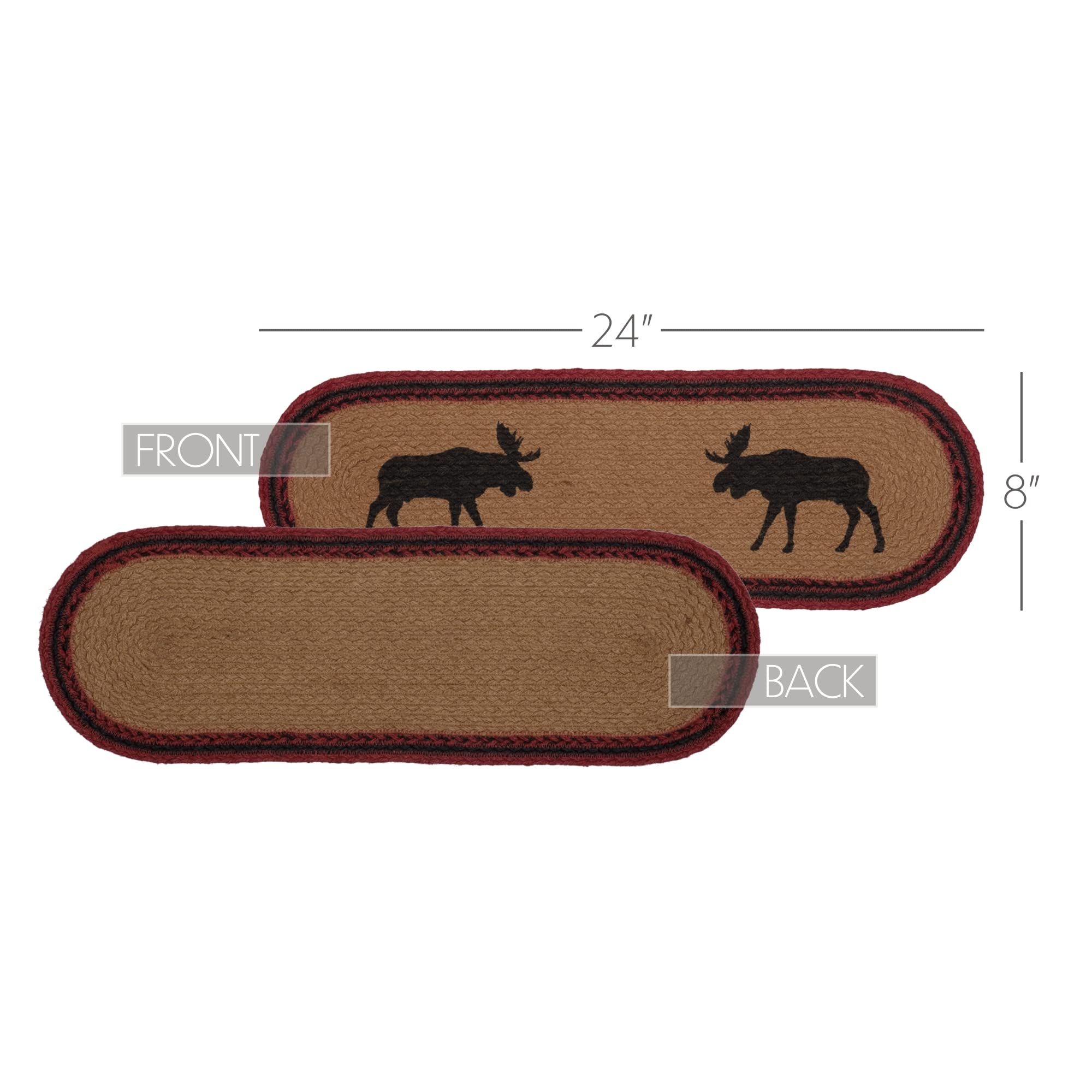 VHC Brands Cumberland Moose Rustic Decor Natural Jute Table Runner - 60