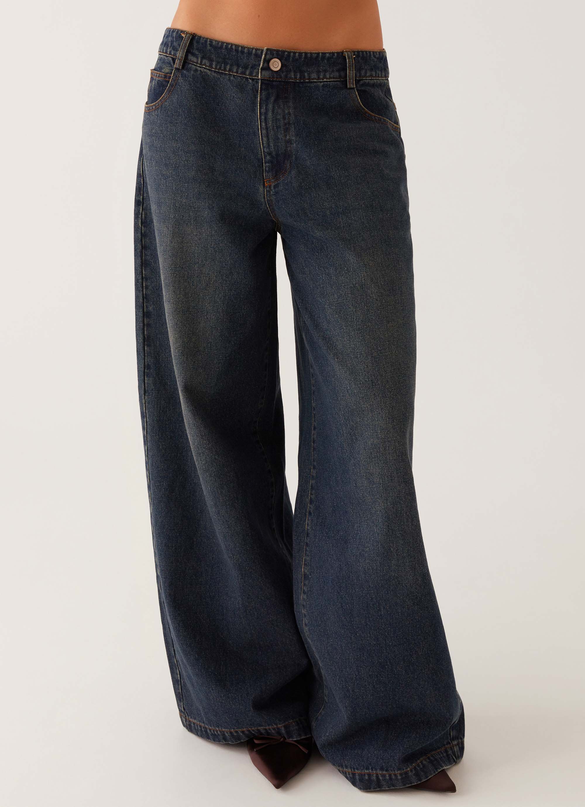 Colorado Wide Leg Jeans for Women - High Waisted Stretch Denim Pants in Classic Blue | Casual & Boho Style for Everyday Wear