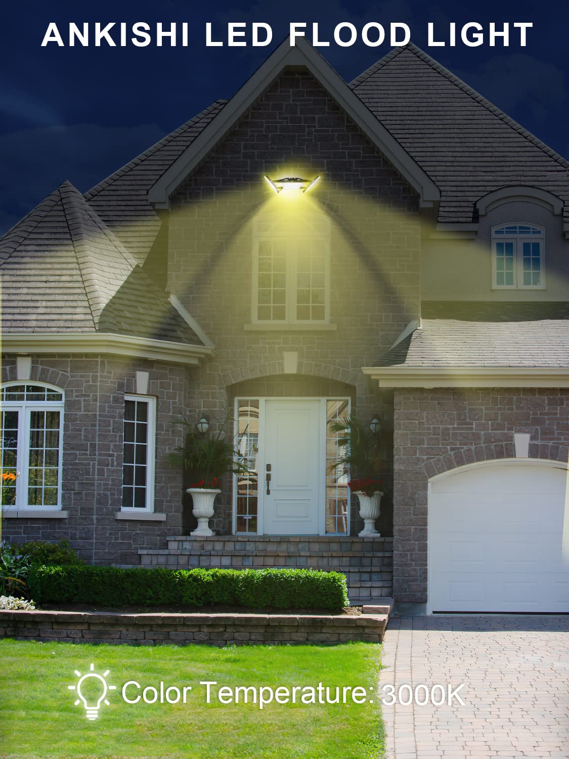 6 Pack 300W LED Flood Lights Outdoor - Super Bright 30000LM 3200K Warm White Waterproof Security Lights for Garden, Yard, Stadium, Warehouse | IP67 Rated Durable Work Light for Outdoor Lighting & Billboard Illumination
