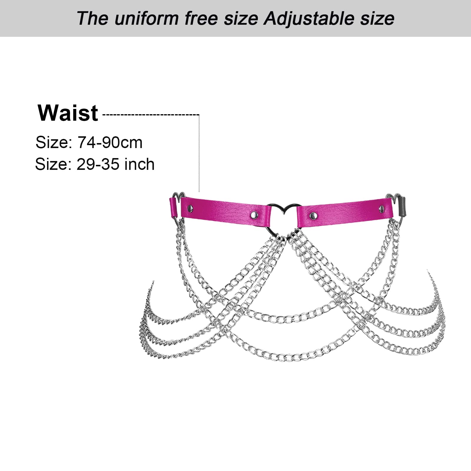 Women's Gothic Punk Fashion Leather Body Harness Belt with Adjustable Metal Chains - Perfect for Carnival, Dance Costumes, and Edgy Streetwear