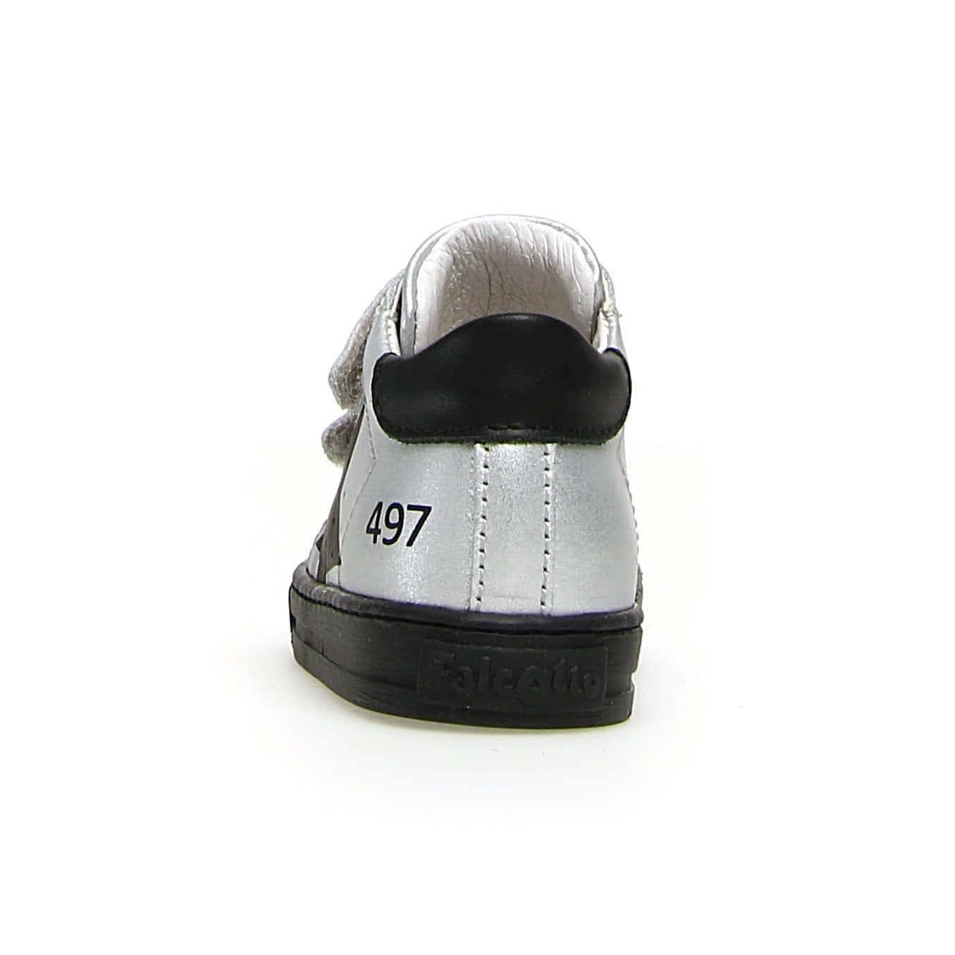 Falcotto Kids' Salazar Vl Metallic Sneakers for Boys & Girls - Silver/Black - Stylish Comfort for School, Play & Everyday Wear