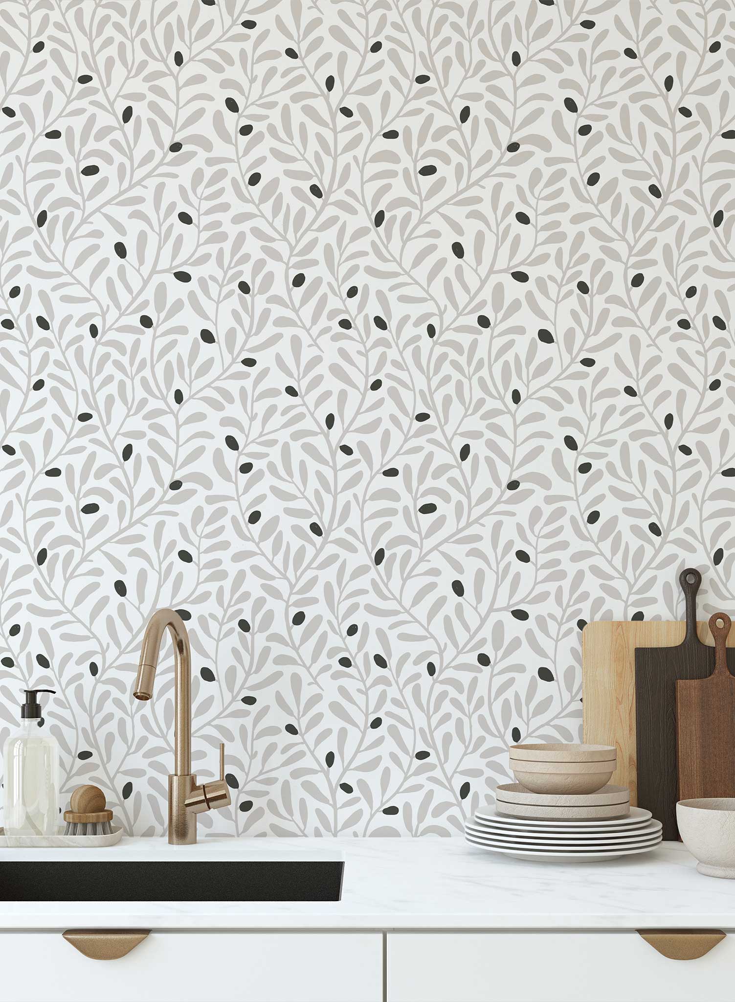 Olive Tree Wallpaper - High-Quality Peel and Stick Wallpaper for Home Decor, Living Room, Bedroom, or Office - Easy to Install & Removable