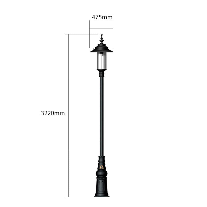 Betley 1Lt Cast Iron Lamp Post - Outdoor Garden Lighting for Pathways, Driveways & Porches