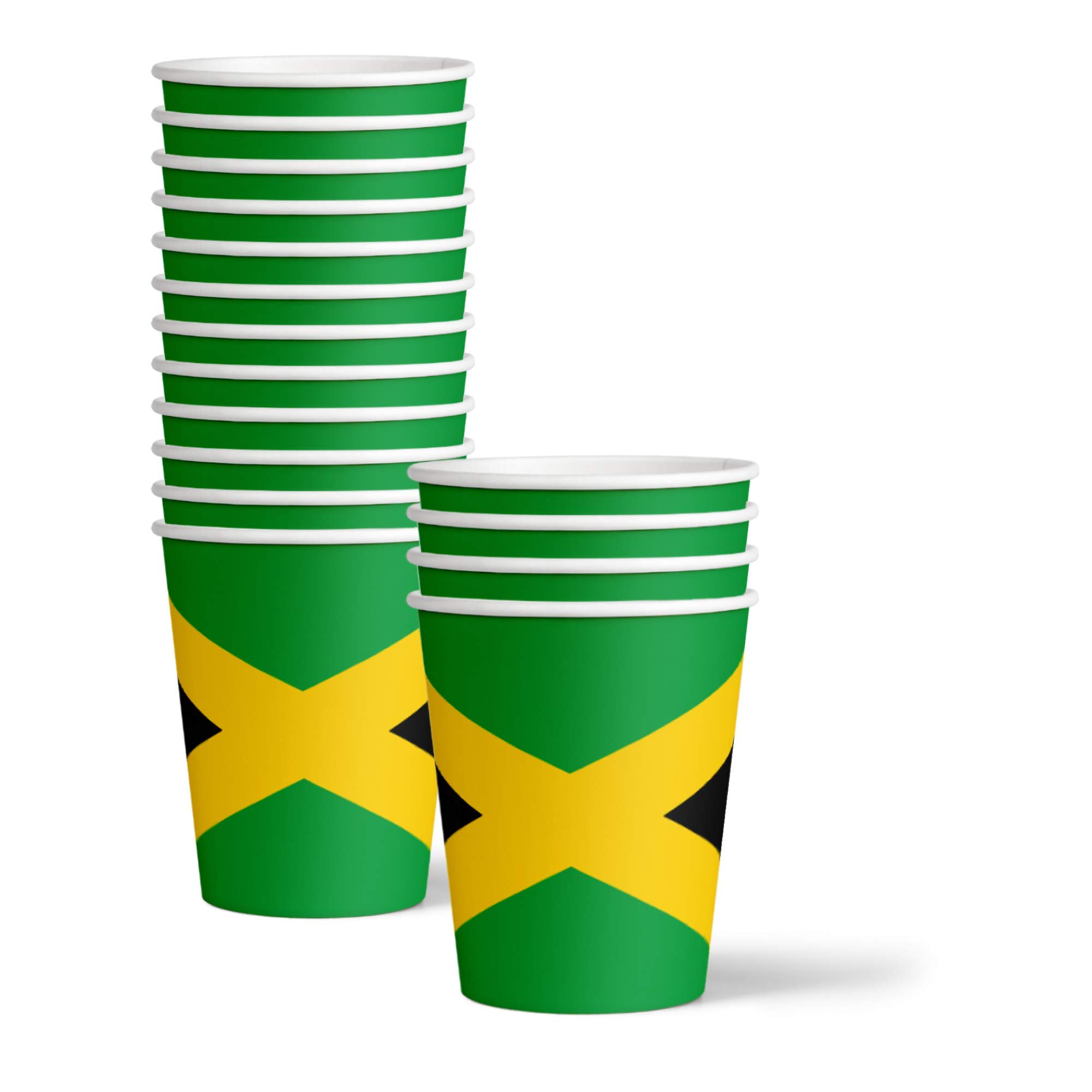 Jamaican Flag Themed Party Supplies Set - 16-Piece Tableware Kit with Plates, Napkins & Cups for Jamaica Birthday Celebrations & Caribbean Events