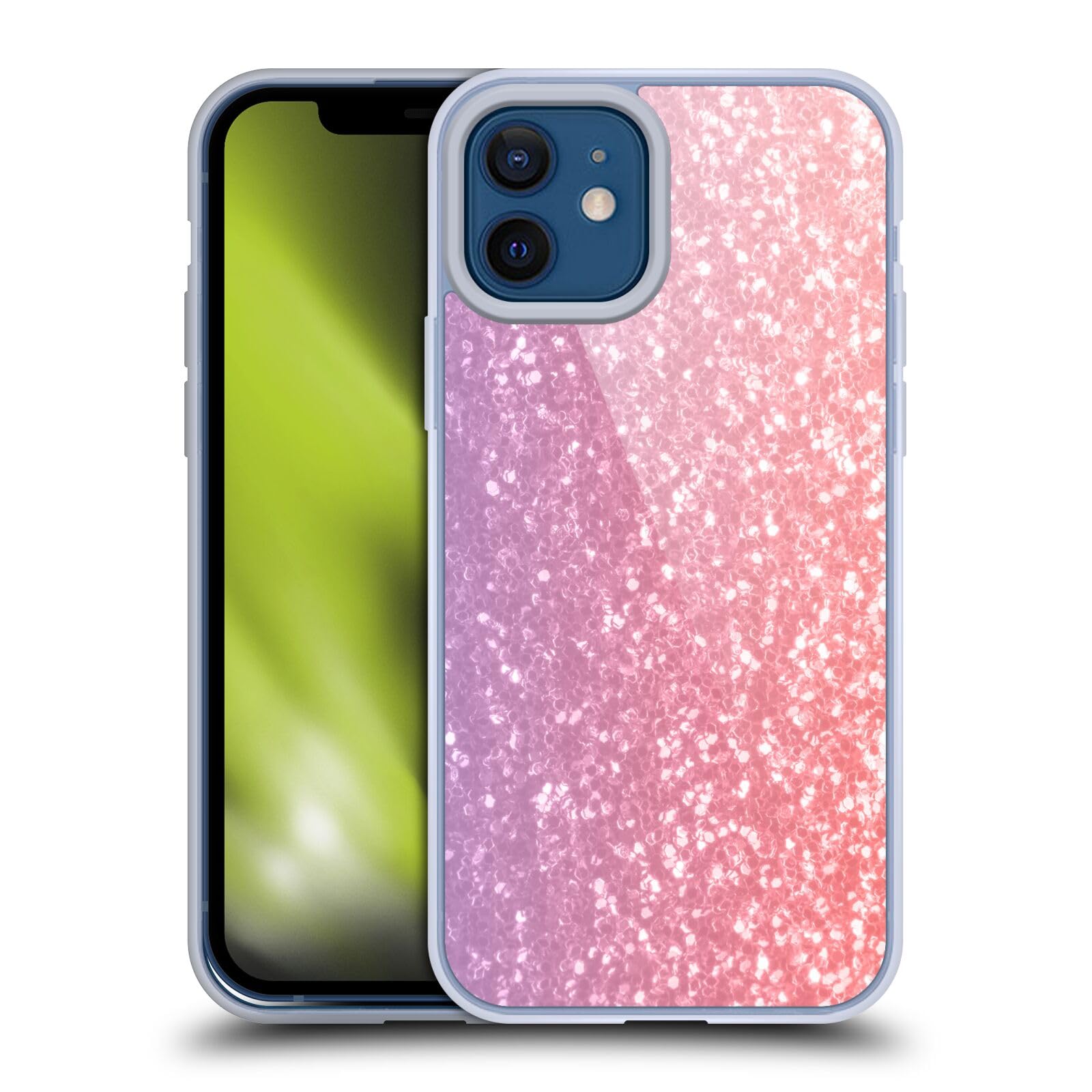 Official Chive Blossom Sparkly Coral Soft Gel Case for iPhone 12/12 Pro - Licensed PLdesign by Head Case Designs | Slim Protective Cover for Everyday Use, Work & Travel