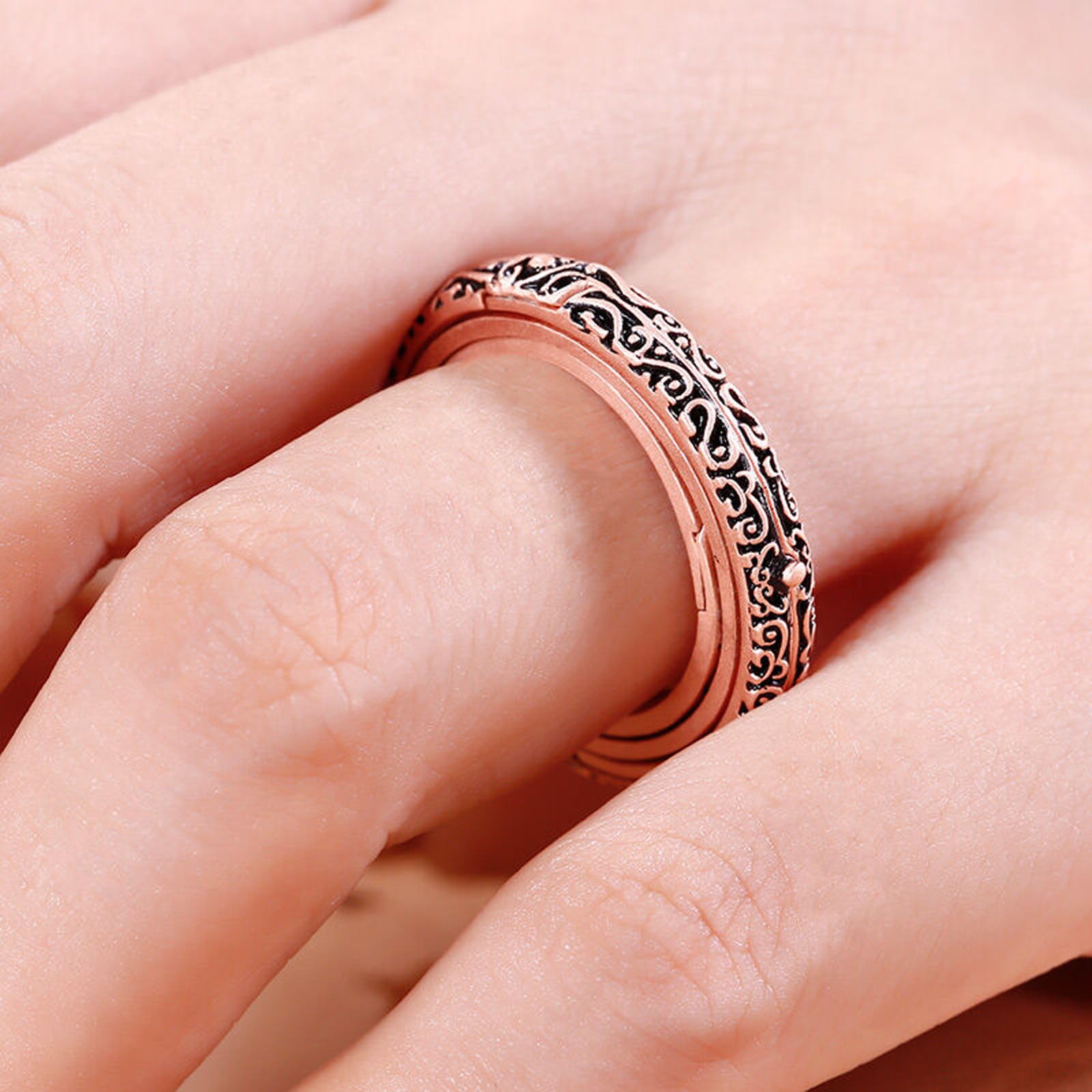 Jeulia Open Astronomical Sphere Ball Ring for Men & Women - 925 Sterling Silver Foldable Comic Finger Ring with Free Chain - Couple Lover Jewelry Gift for Anniversary, Valentine's Day & Romantic Occasions