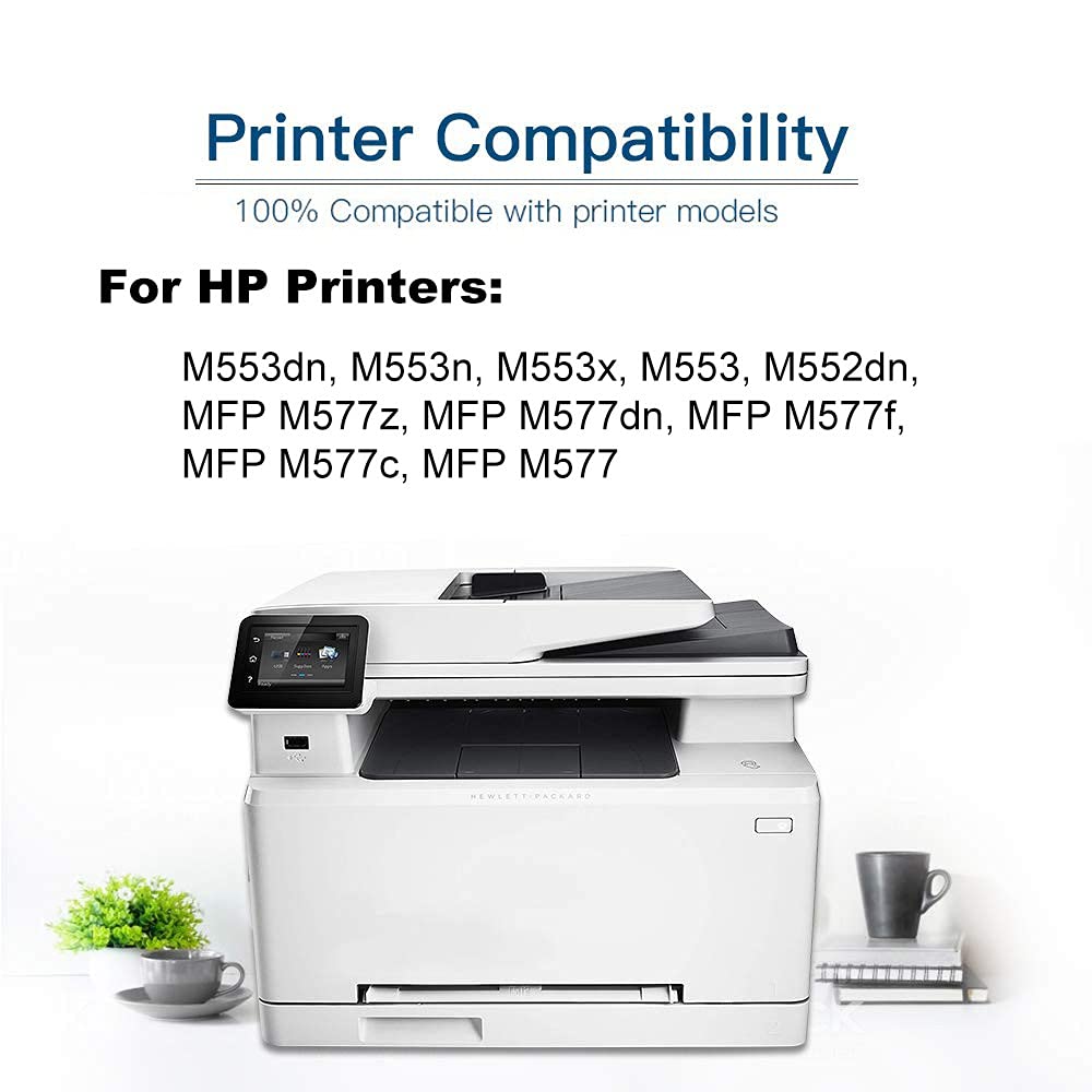 10-Pack (4BK+2C+2Y+2M) High Capacity Compatible Toner Cartridge for HP M553dn/M553n/M553x Laser Printers - Replacement for HP 508A (CF360A/CF361A/CF362A/CF363A) - Perfect for Office & Home Printing Needs