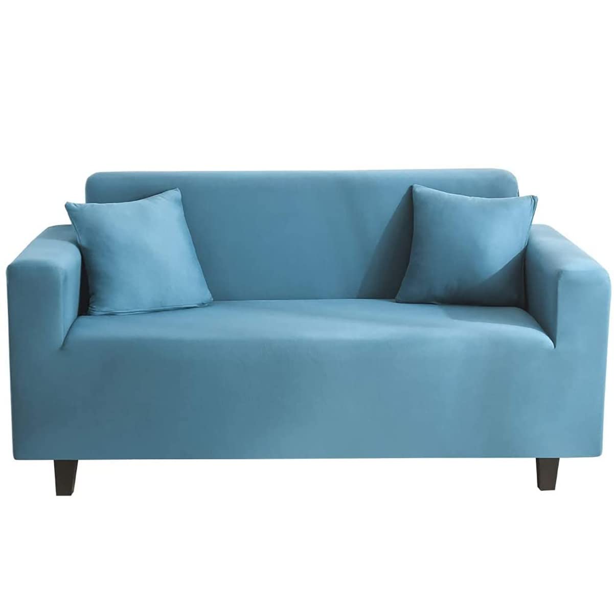 Elastic Sofa Cover for 3 Seater Couch - Universal Stretchable Furniture Protector Slipcover, Soft Pet-Friendly Loveseat Cover in Lake Blue - Perfect for Living Room, Family Room & Pet Protection