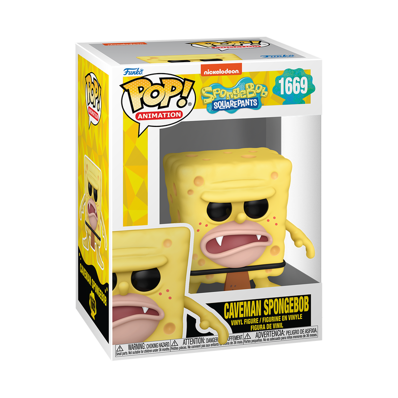 Caveman SpongeBob SquarePants Funko Pop Vinyl Figure #1669 with Protective Case - Perfect for Collectors, Gifts, and Home/Office Display