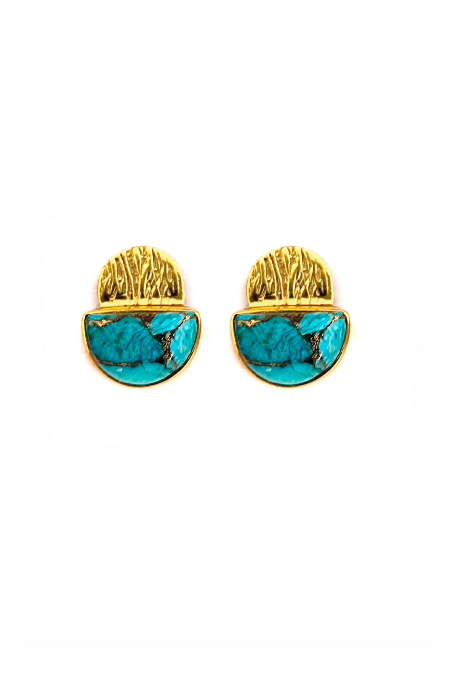 Stylish Husk Stone Earrings in Gold - Perfect for Boho Fashion & Everyday Wear