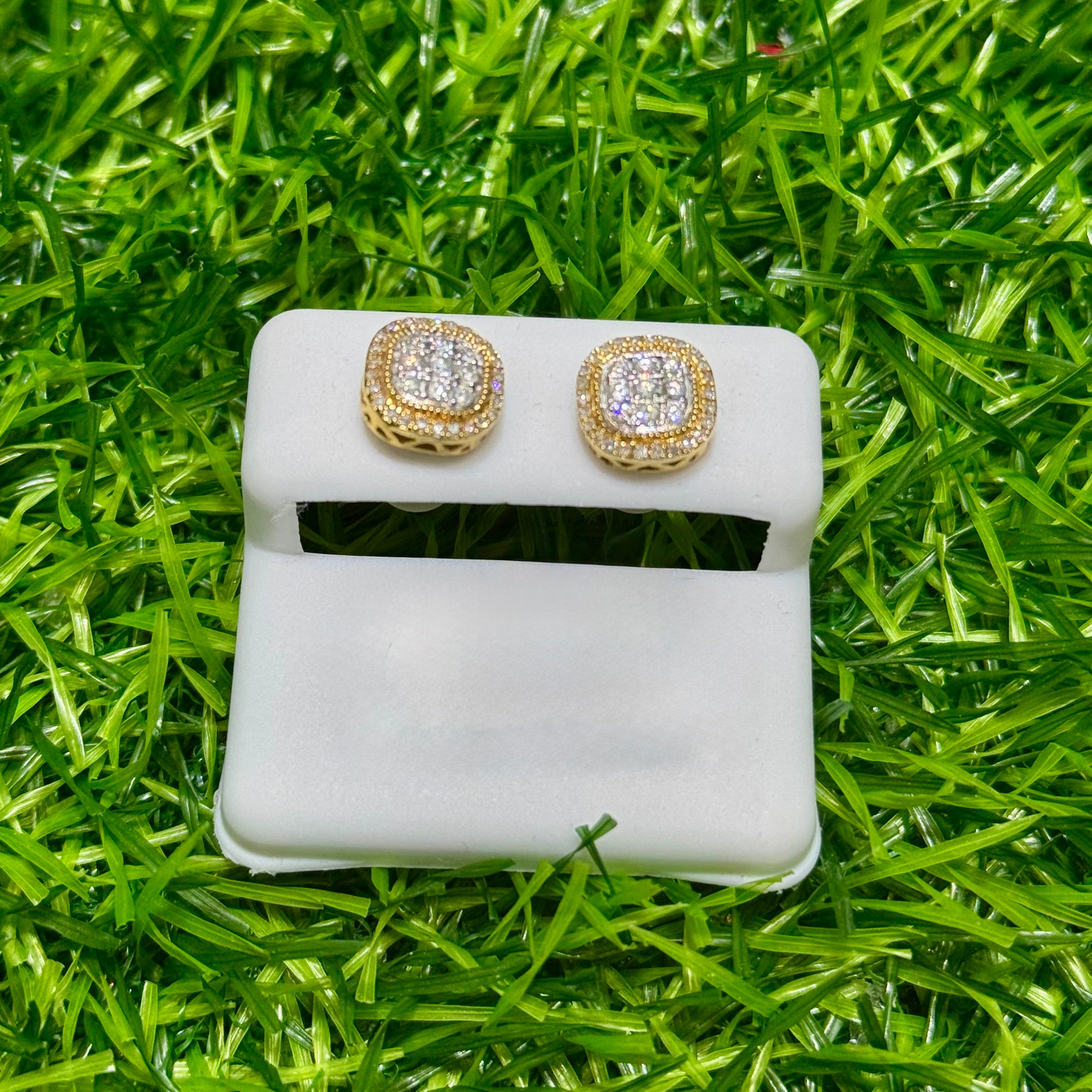 14K Gold Square Diamond Stud Earrings for Women - 9.2MM Genuine Diamond Jewelry Gift for Anniversary, Birthday & Special Occasions | JTJ™