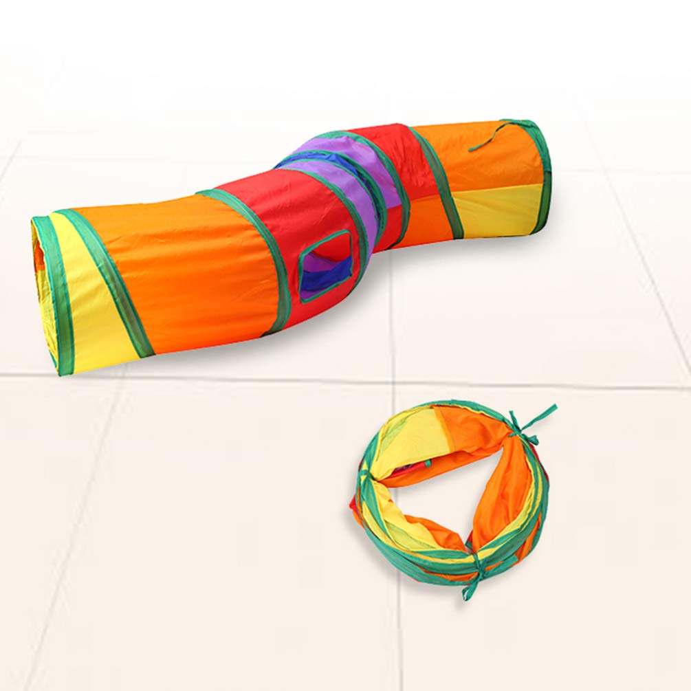 POPETPOP Rainbow Cat Tunnel - Interactive Cat Tube Toy for Kittens, Puppies, Bunnies & Rabbits - Large Long Pet Play Tunnel for Indoor/Outdoor Fun - Perfect for Hide & Seek, Exercise & Playtime