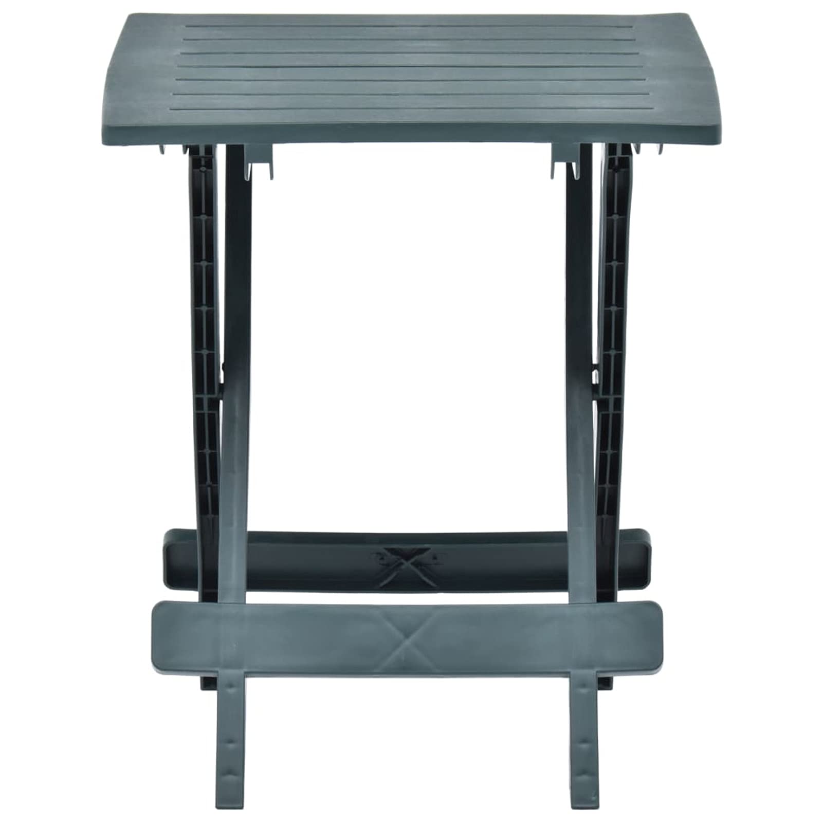 Compact Folding Patio Table - Weatherproof Steel Outdoor Side Table with Plastic Top (17.7